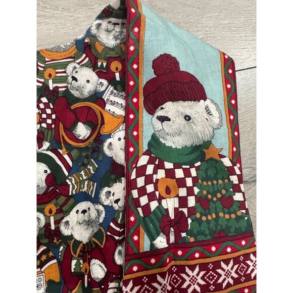 Vintage Christmas Double Face Vest 90's OS Polar With Festive Design & Holiday C - Picture 6 of 10